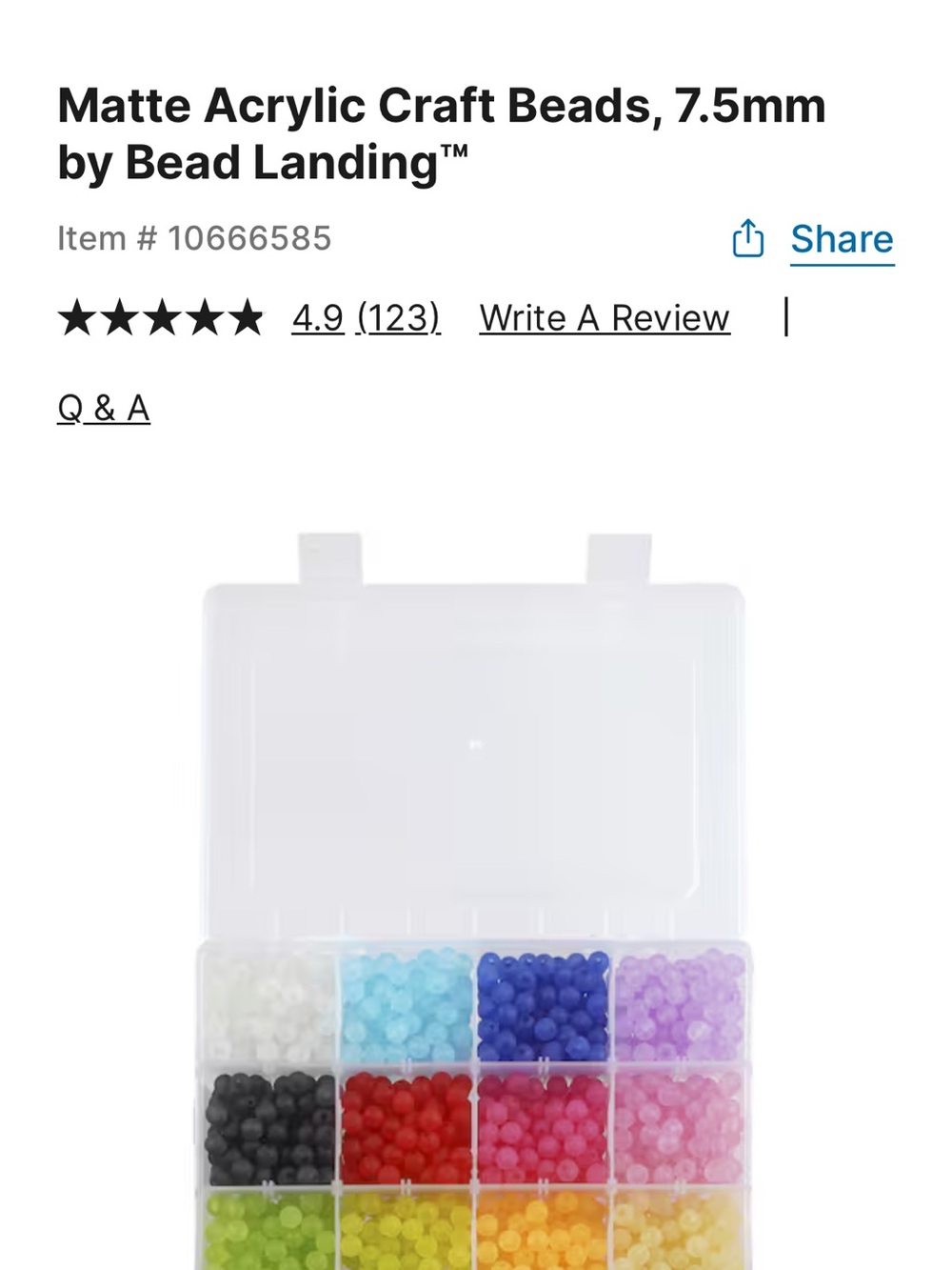 Bead Landing Matte Acrylic Craft Beads Multi-Color Set